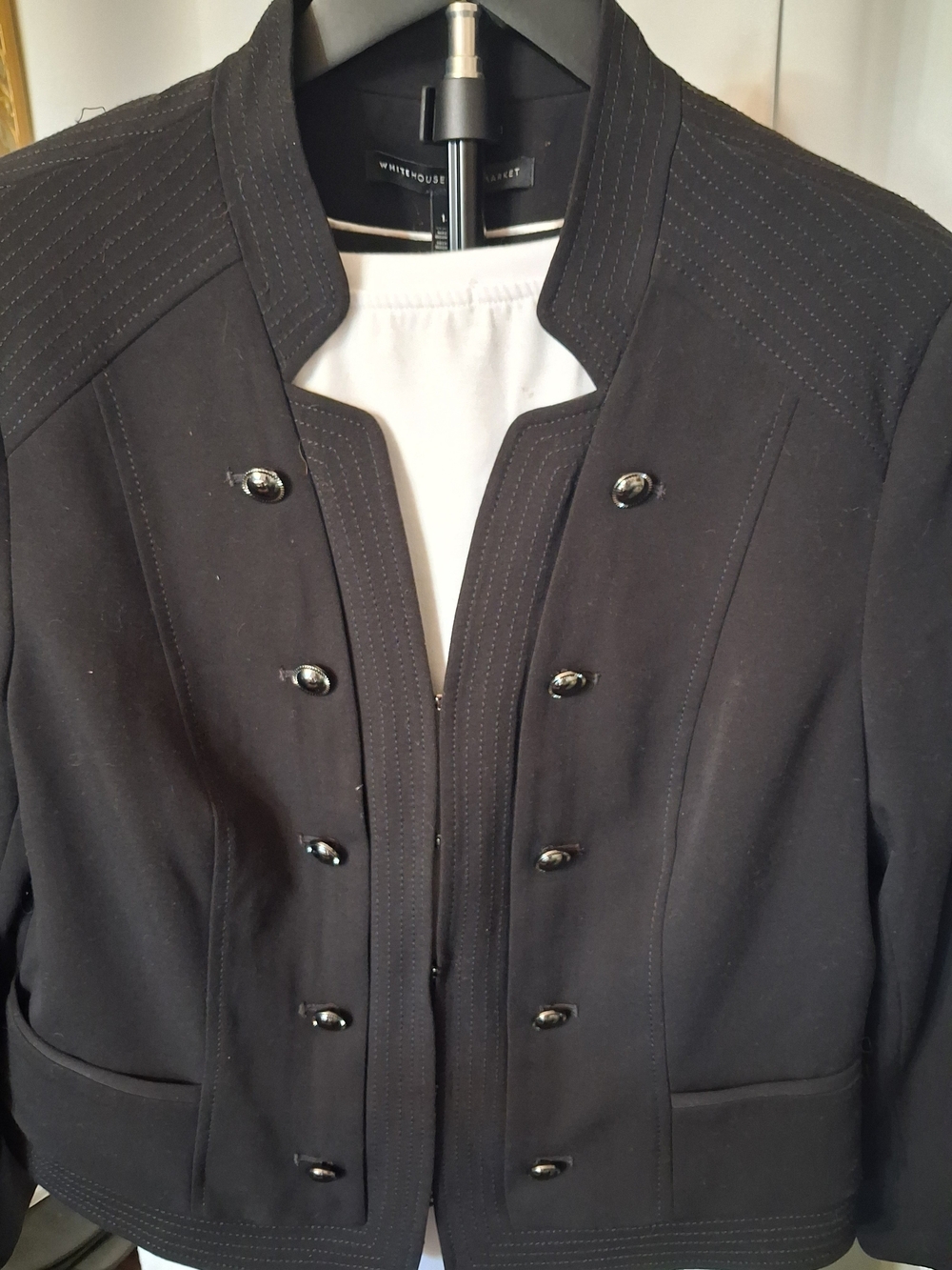 White House Black Market Black Military-Style Jacket